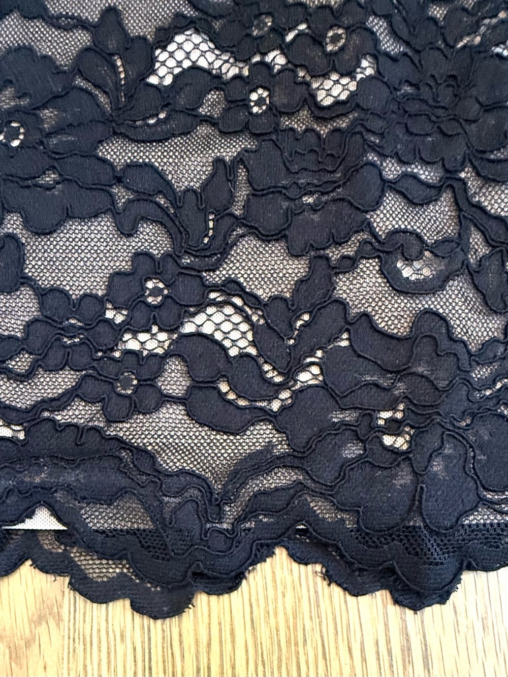 Rebecca Taylor Black Nude Lace Overlay Mini Dress Size 6 Cocktail - Picture 15 of 16